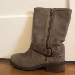 UGG size 8 midcalf beige suede boots